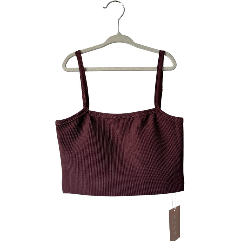 NWT Wilo Brown Ribbed Sports Bra Women size Small S